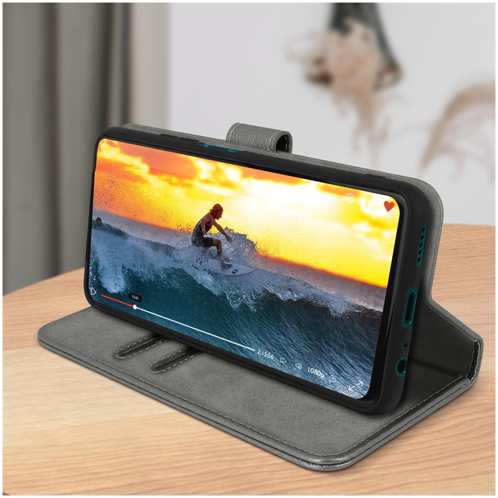 Custodia Huawei P Smart 2021 Portadocumenti Funzione Supporto Grigio - Foto 5