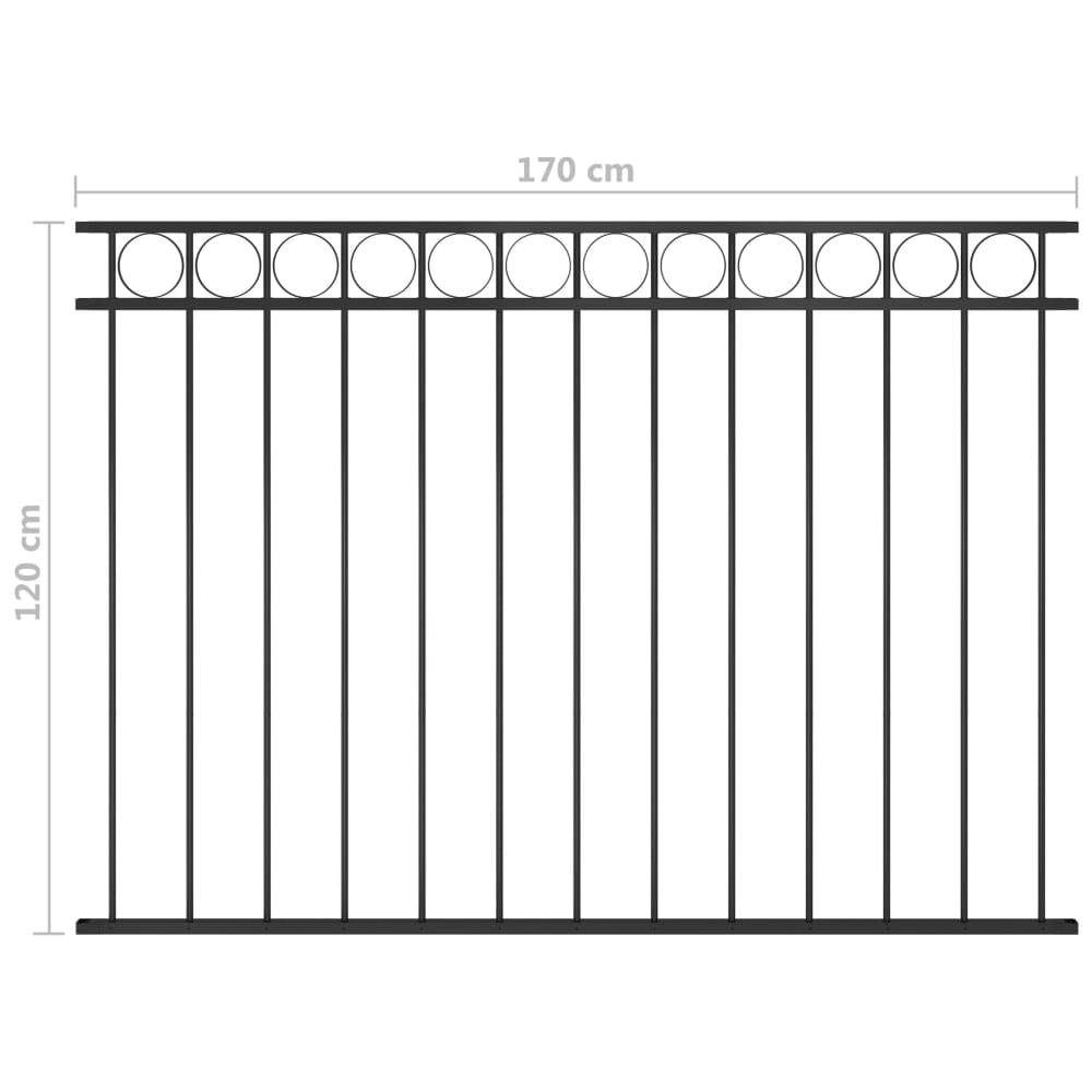 Pannello Di Recinzione In Acciaio 1,7x1,2 M Nero - Foto 4