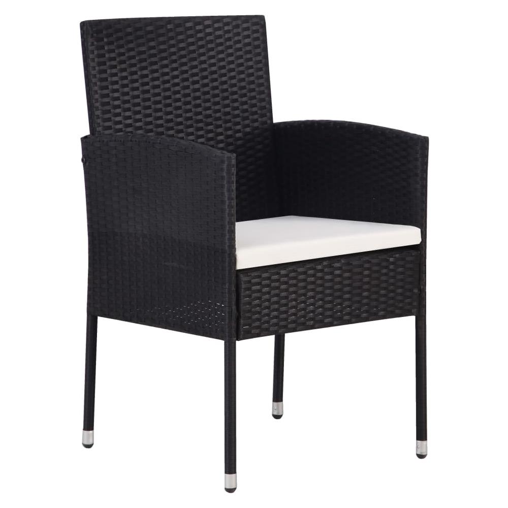Set Mobili da Pranzo per Giardino 5 pz in Polyrattan Nero - Foto 3