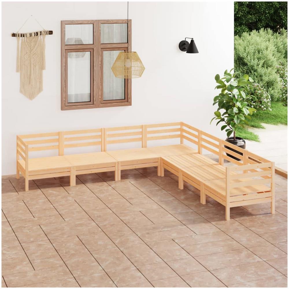 Set Salotto da Giardino 7 pz in Legno Massello di Pino - Foto 1