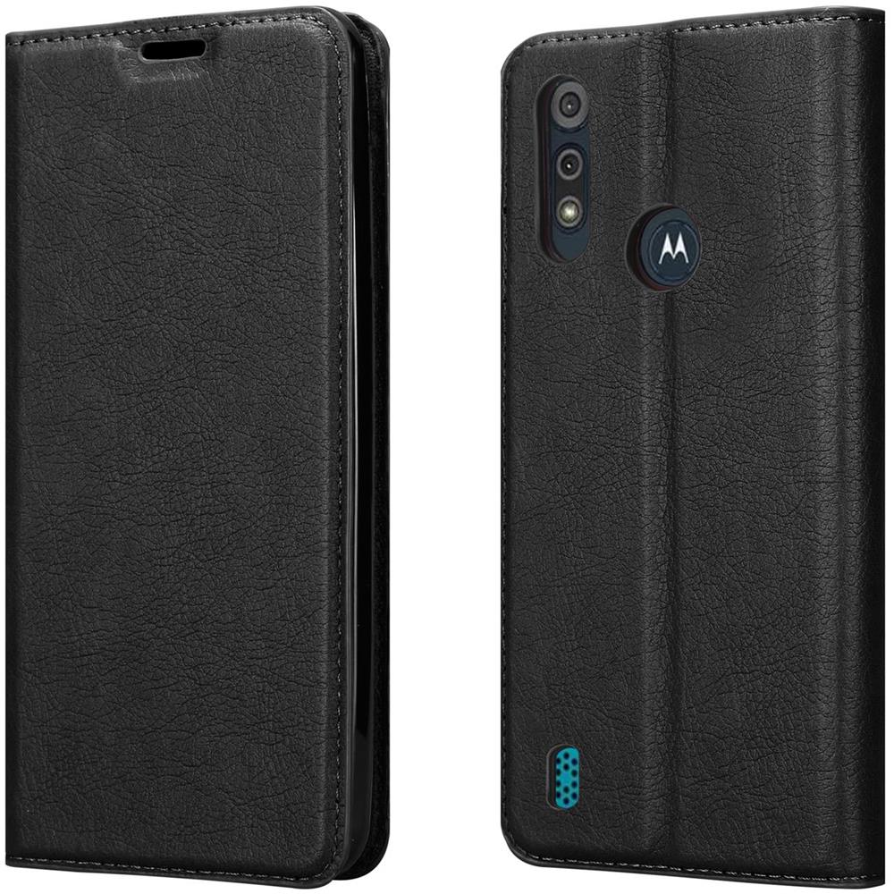 Custodia Compatibile Con Motorola Moto E6s 2020 In Nero Di Notte - Coperchio Protettiva Con Chiusura Magnetica, Funzione Stand E Tasca Per Le Carte - Foto 8