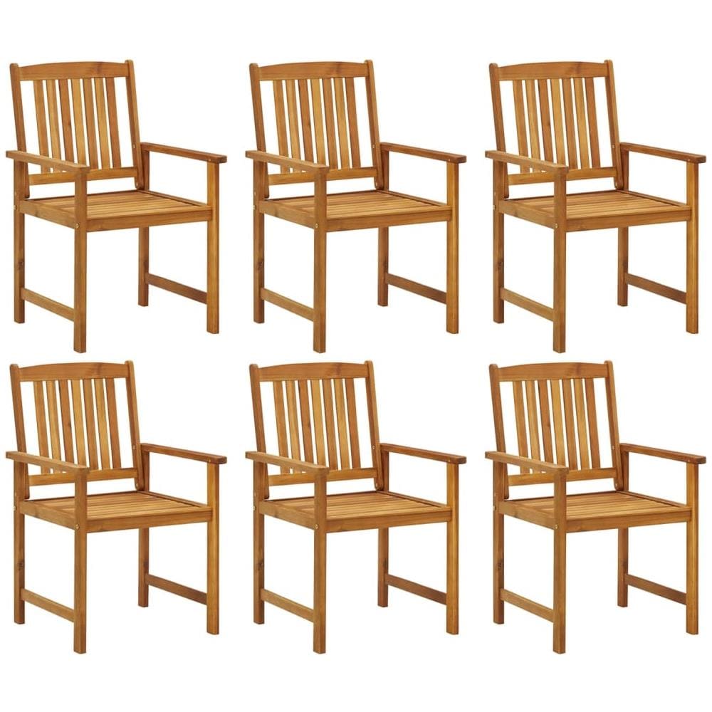 Sedie Da Giardino Con Cuscini 6 Pz In Legno Massello Di Acacia - Foto 3