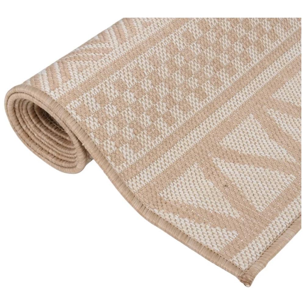 Tappeto Da Esterni A Tessitura Piatta 100x200cm Strisce Marroni - Foto 3