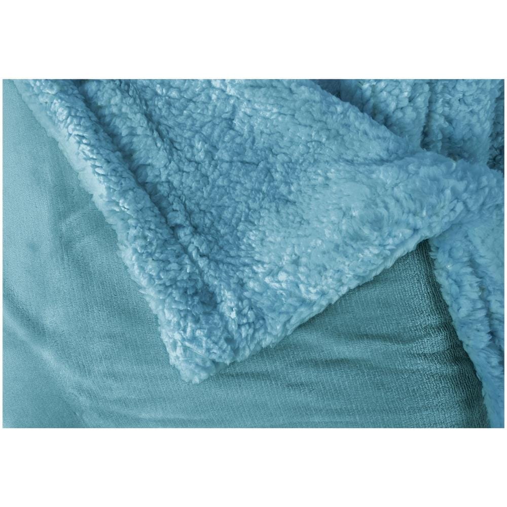 Briebe - Coperta Per Divano / Letto 130x160cm A Doppio Strato In Pile Calde, Accoglienti  Blu Petrolio - Foto 2