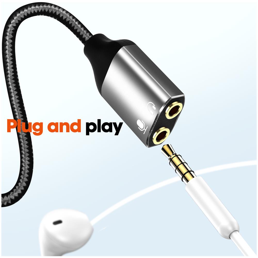 Adattatore Audio Jack 3,5 Mm A 2 Jack 3,5 Mm Femmina Linq Per Cuffie E Microfono - Foto 8