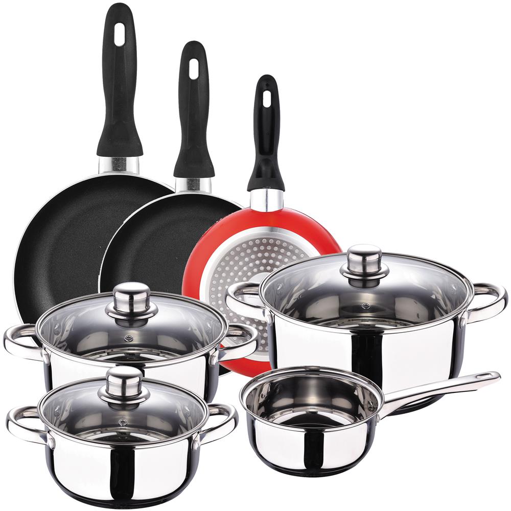 Set Di 7 Pezzi S.ignacio Cassel E Set Di 3 Teglie Ø16/ø20/ø24 Cm Rosso, Alluminio Stampato, Antiaderente, Induzione - Foto 1