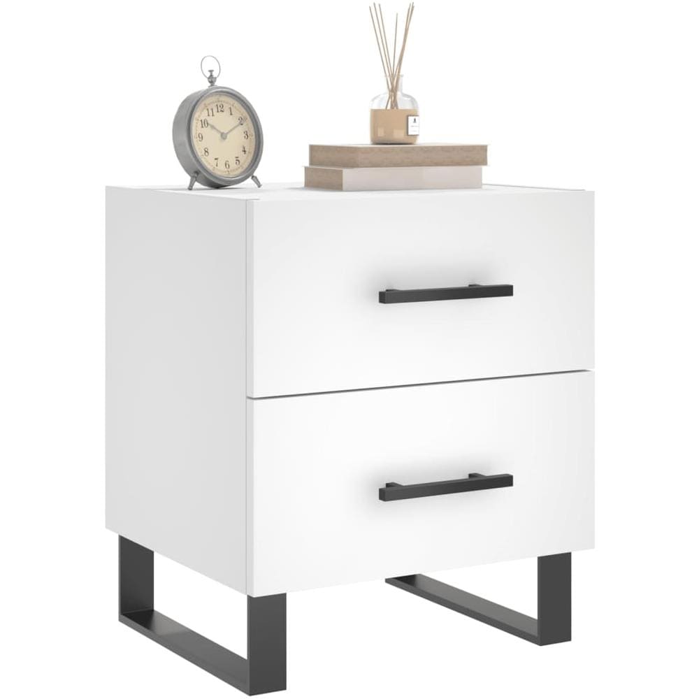 Comodino Bianco 40x35x47,5 Cm In Legno Multistrato - Foto 2