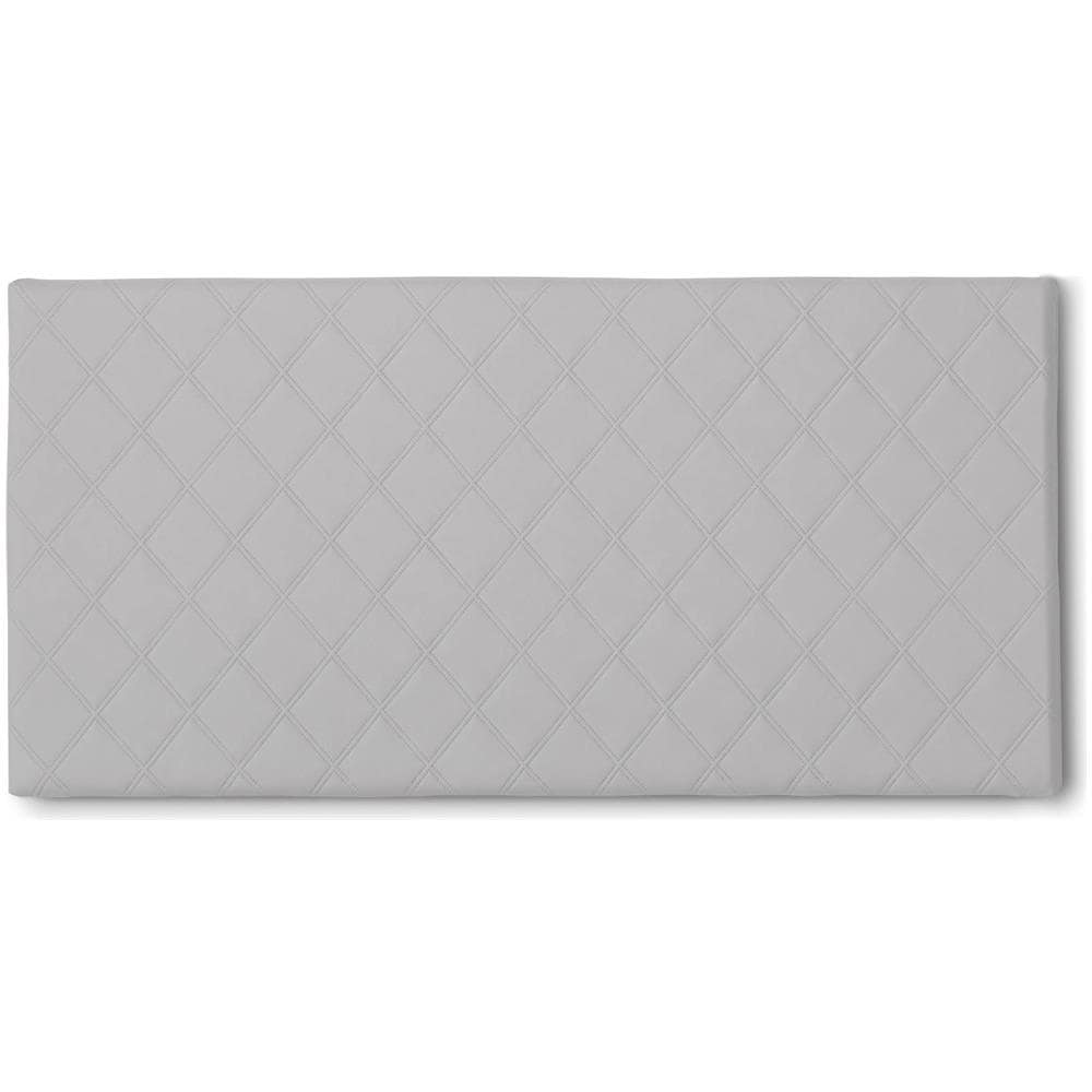 Letto Piazza E Mezza Cleo, Testata In Ecopelle A Muro, 100% Made In Italy, Adatta A Letto Da Una Piazza E Mezza, Cm 130x60, Bianco - Foto 1