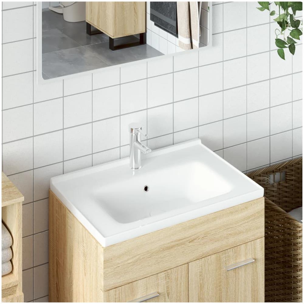 Lavandino Da Bagno Bianco 61x48x19,5cm Rettangolare In Ceramica - Foto 1