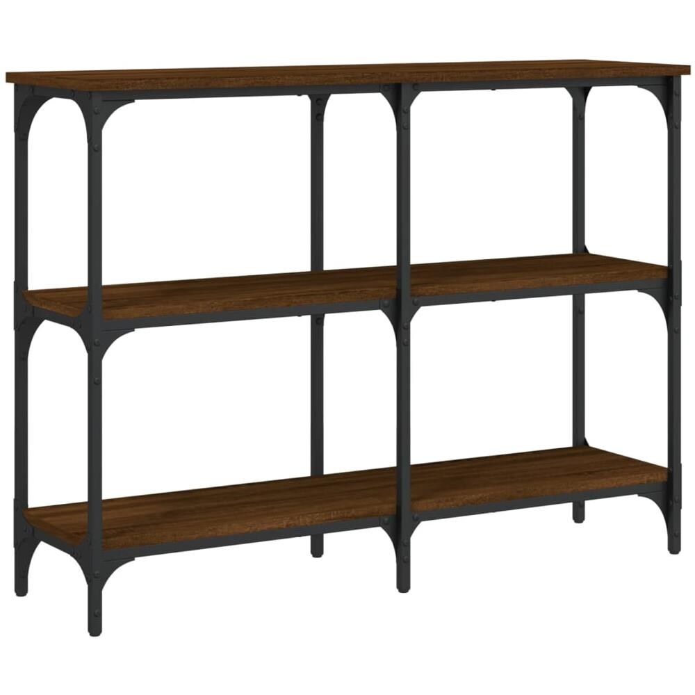 Tavolino Consolle Rovere Marrone 100x29x75 Cm Legno Multistrato - Foto 2