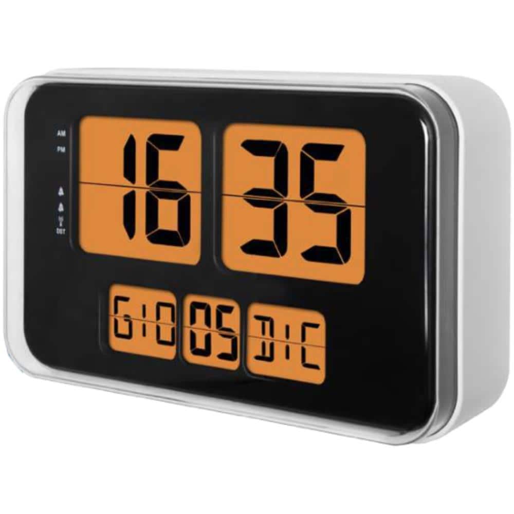 JD9910 orologio da parete e da tavolo Orologio radiocomandato Rettangolo Nero, Arancione, Argento - Foto 1