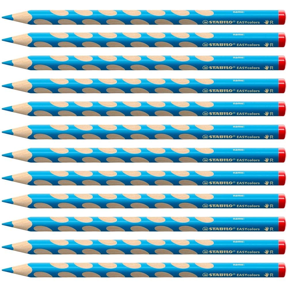 EASYcolors - Matita colorata Ergonomica - per Destrimani - Confezione da 12 - Blu Cielo - Foto 1