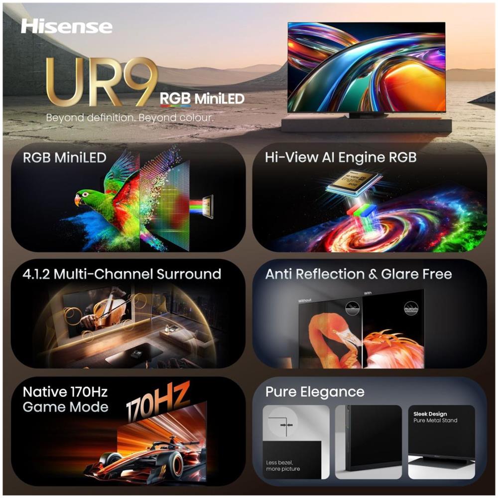 65UR9S 165,1 cm (65") 4K Ultra HD Smart TV Wi-Fi Grigio 3500 cd /m² - Foto 16