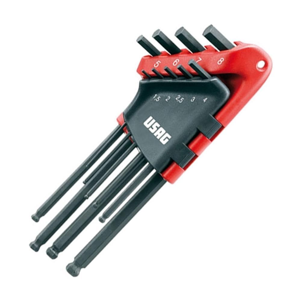 Serie Di 9 Chiavi Maschio Esagonale Lunghe Testa Sferica 280 Lts / s9 - Foto 2