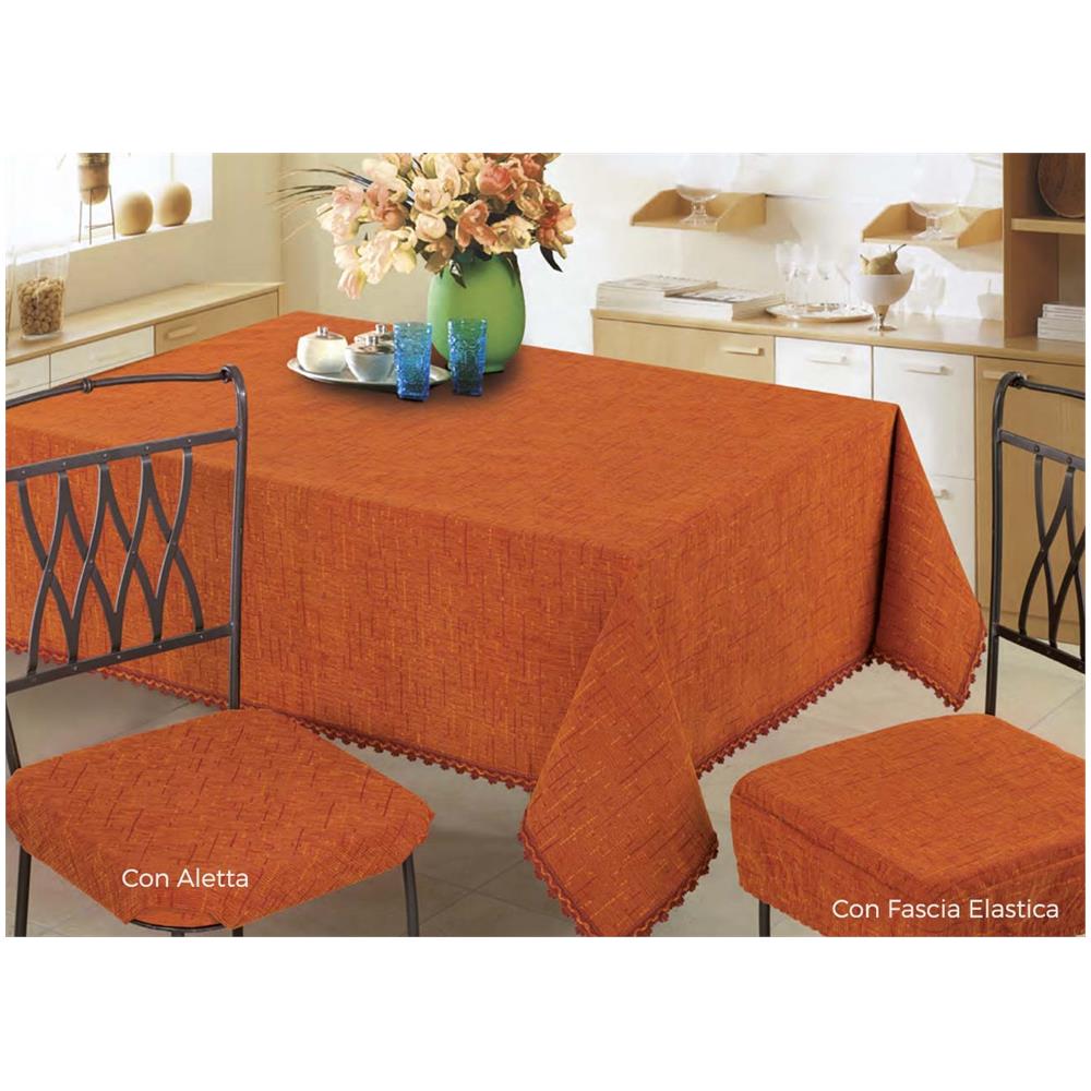 Copritavolo Salotto Cuina Cinigliato Lavorazione Jacquard Modello Rain 180x180 Giallo - Foto 4