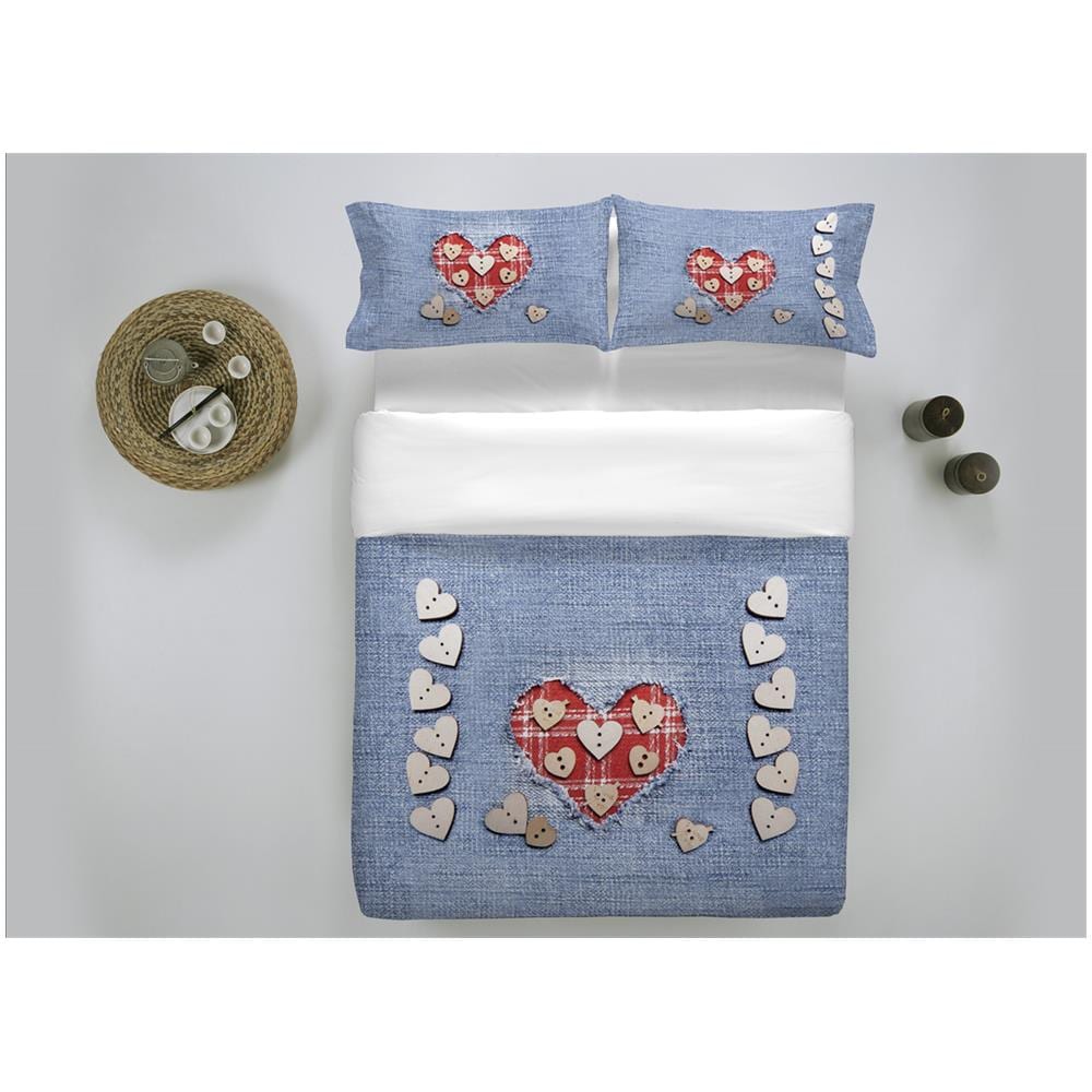 Copripiumino In 100% Cotone Stampa Digitale Modello Fresh Dis. 35 Jeans Singolo Jeans - Foto 2