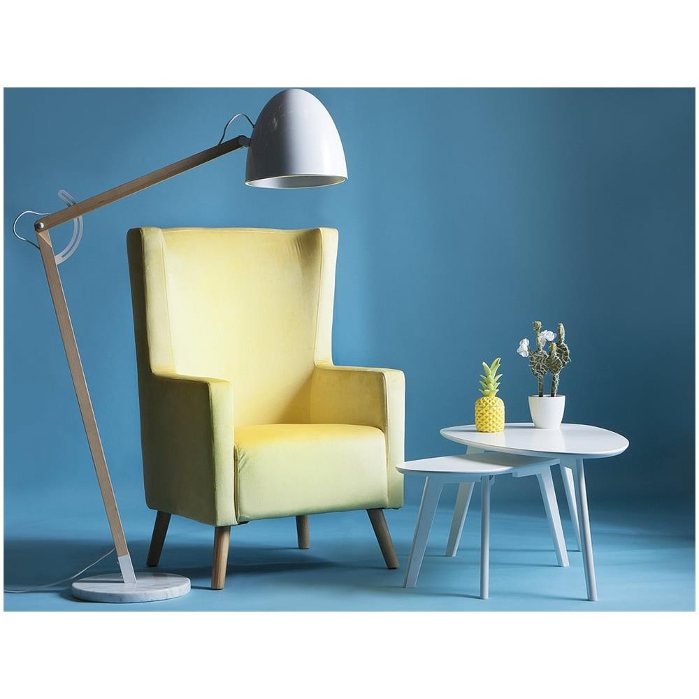 Poltrona In Tessuto Vellutato Giallo Oneida - Foto 2