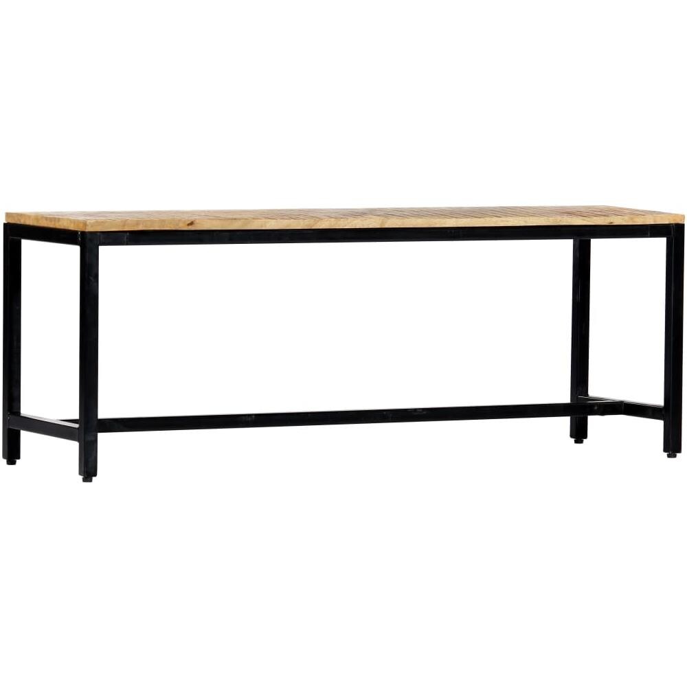 Panca Da Pranzo 120 Cm In Legno Massello Di Mango Grezzo - Foto 2