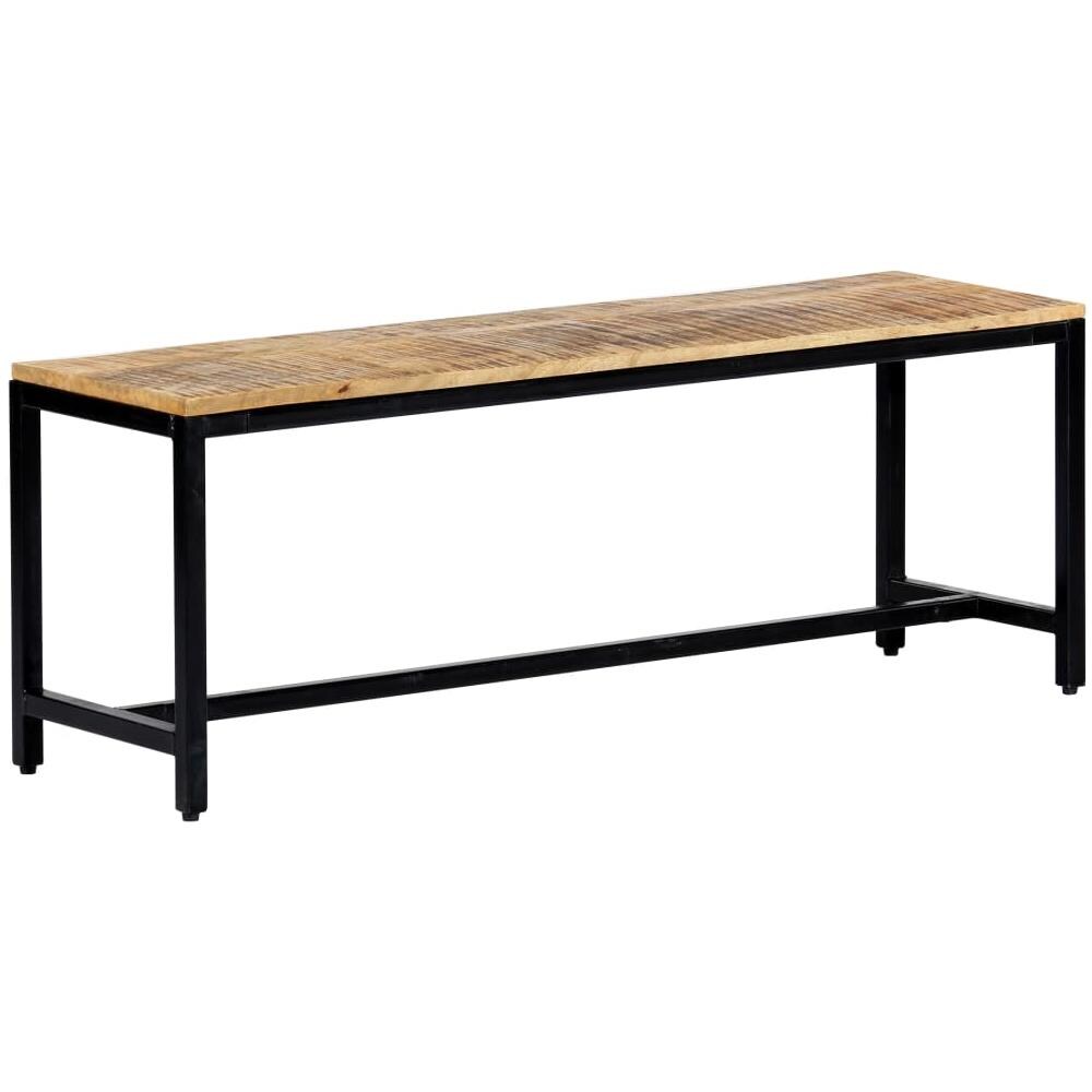 Panca Da Pranzo 120 Cm In Legno Massello Di Mango Grezzo - Foto 8