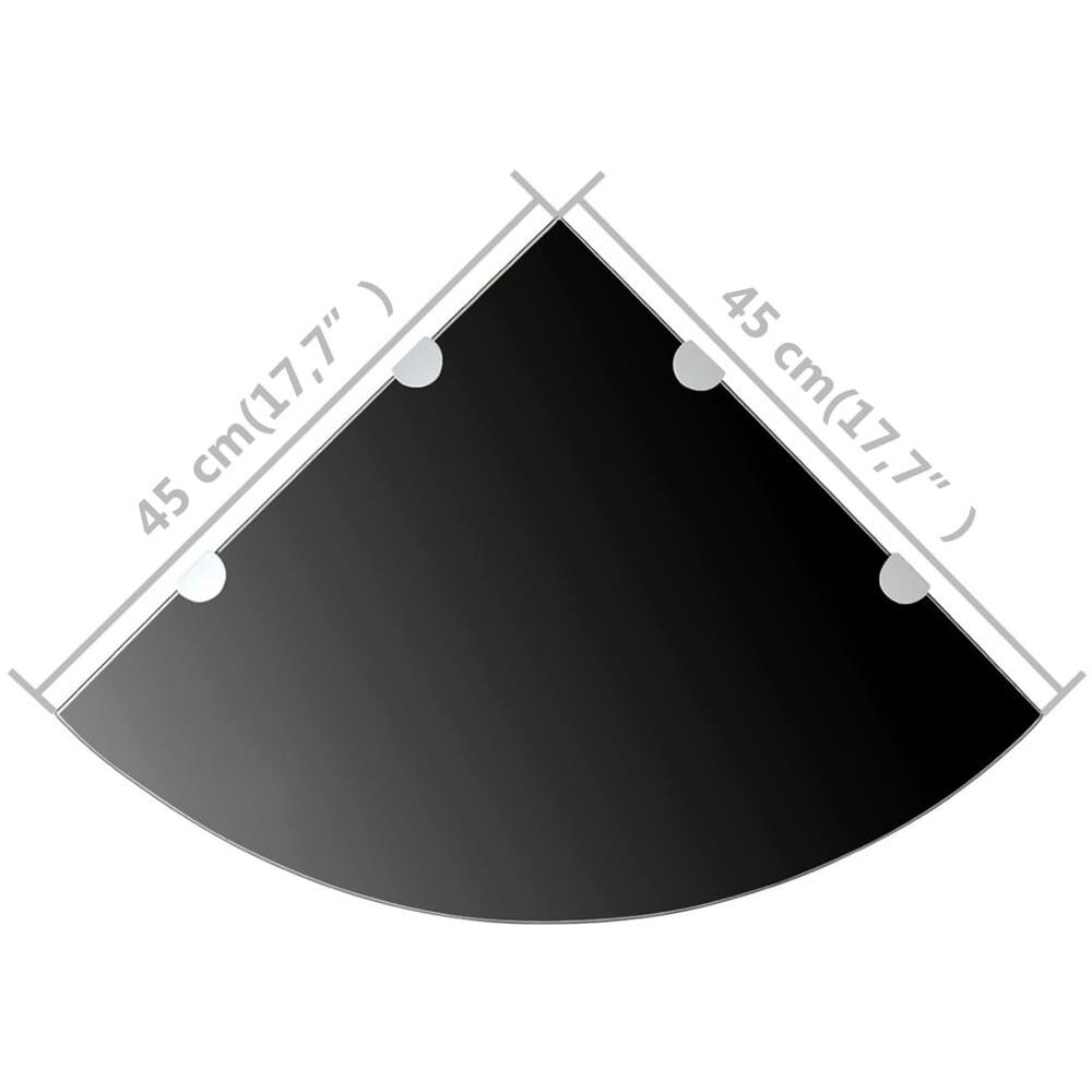 Scaffali Angolari 2 Pz Supporti Cromati E Vetro Nero 45x45 Cm - Foto 9