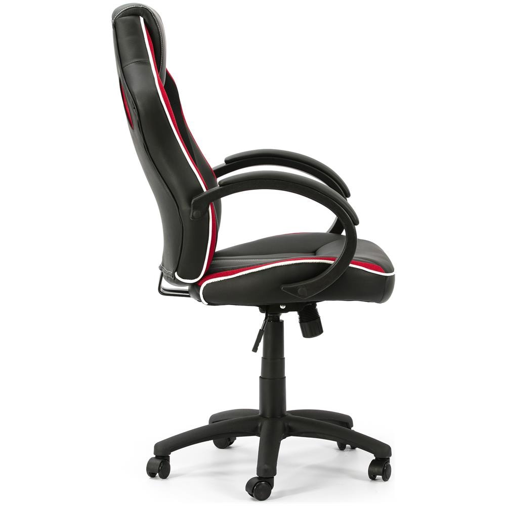 Poltrona Réglabe Ufficio Tilt Formula Rossa Similpelle Rivestito In Tessuto E Mesh - Foto 2