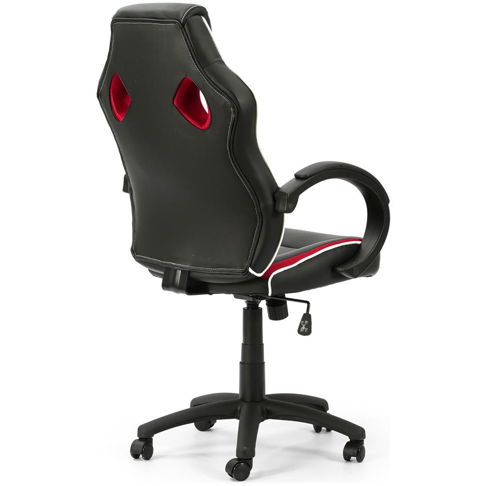 Poltrona Réglabe Ufficio Tilt Formula Rossa Similpelle Rivestito In Tessuto E Mesh - Foto 4