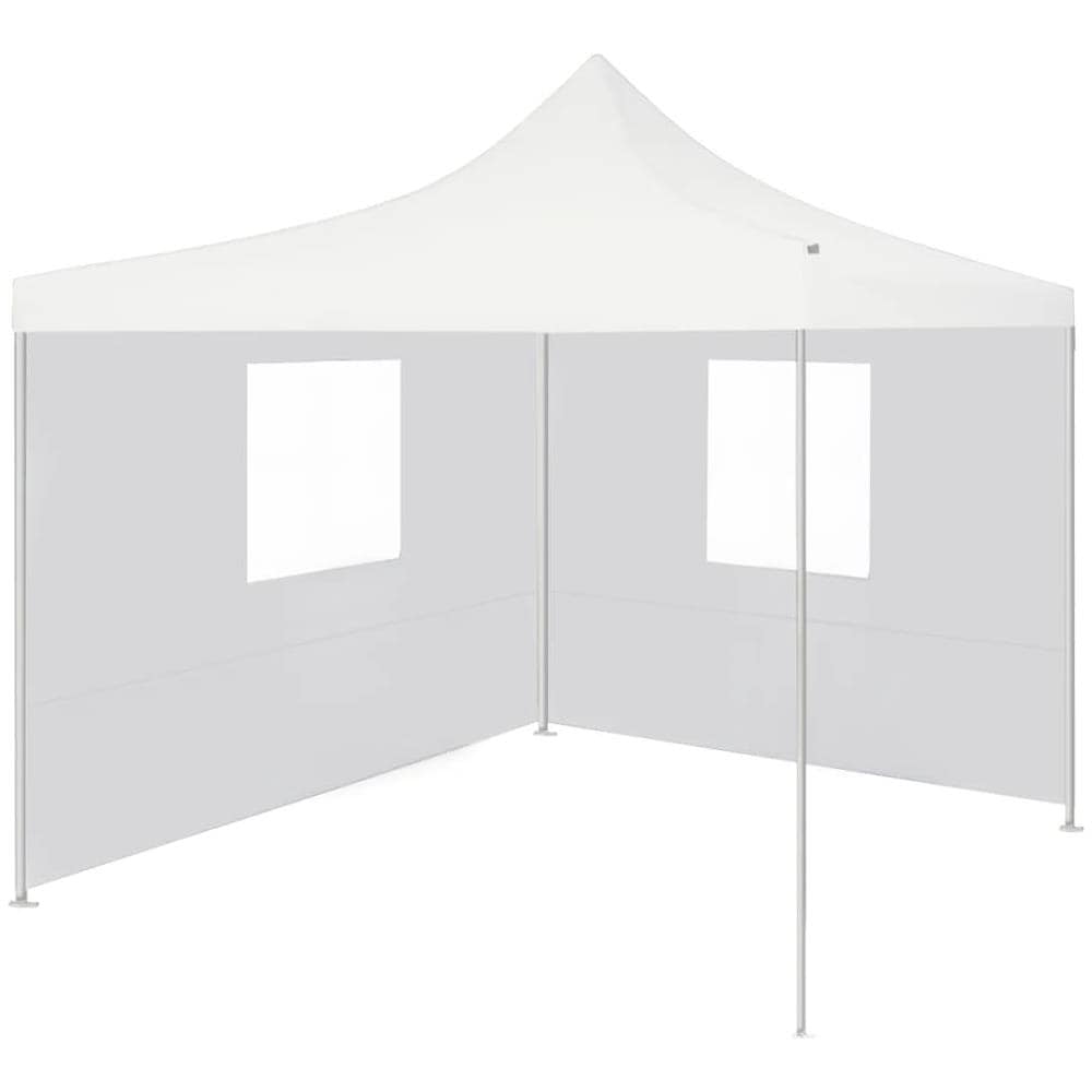 Gazebo Pieghevole Professionale 2 Pareti 3x3m Acciaio Bianco - Foto 1