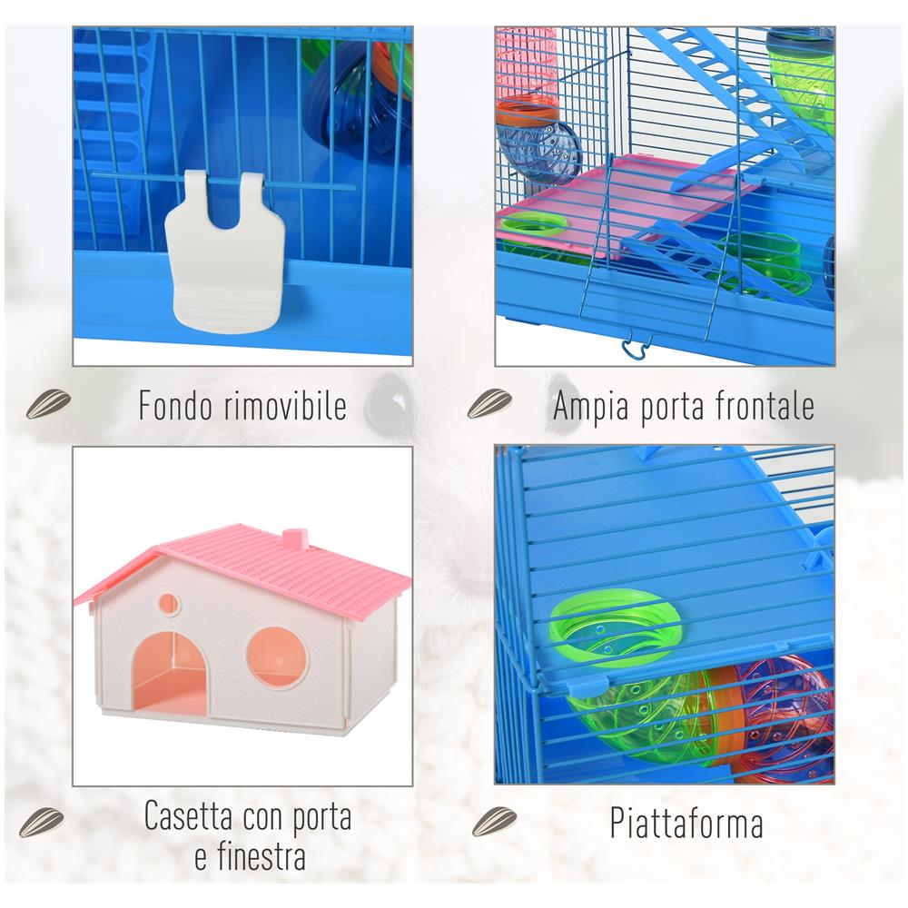 Gabbia Per Criceti E Roditori Con Tubi Colorati E Accessori Inclusi - Foto 2