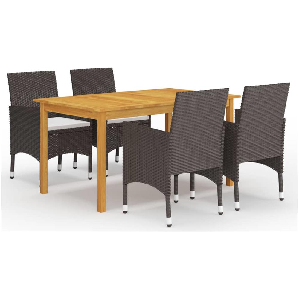 Set Mobili Da Pranzo Per Giardino 5 Pz Marrone - Foto 1