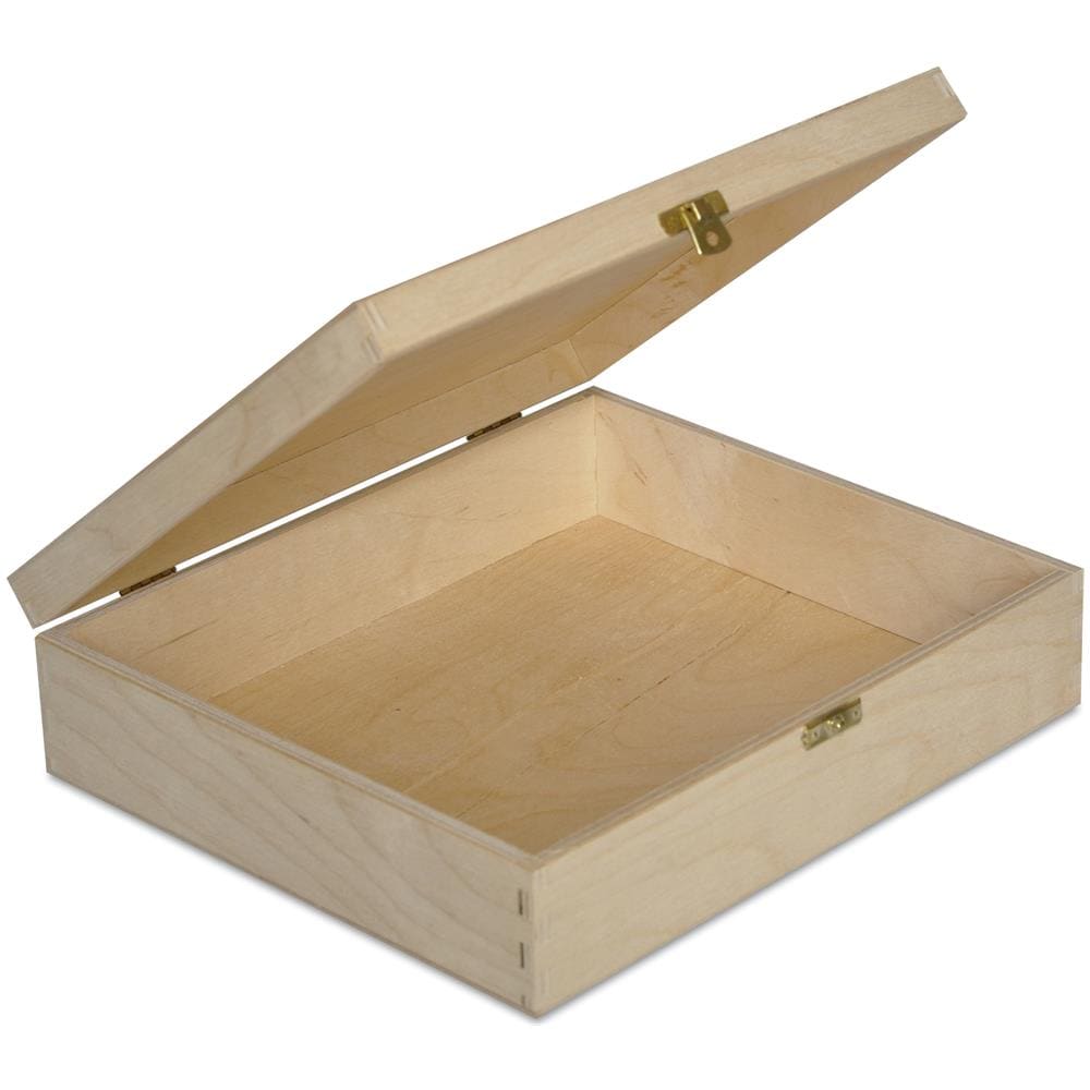 Scatola In Legno Con Coperchio E Serratura | 29 X 25 X 6,5 Cm | Cassetta Conteniore Portaoggetti Portagiochi Cofanetto | Perfetta Per Decoupage Documenti Giocattoli Attrezzi - Foto 1