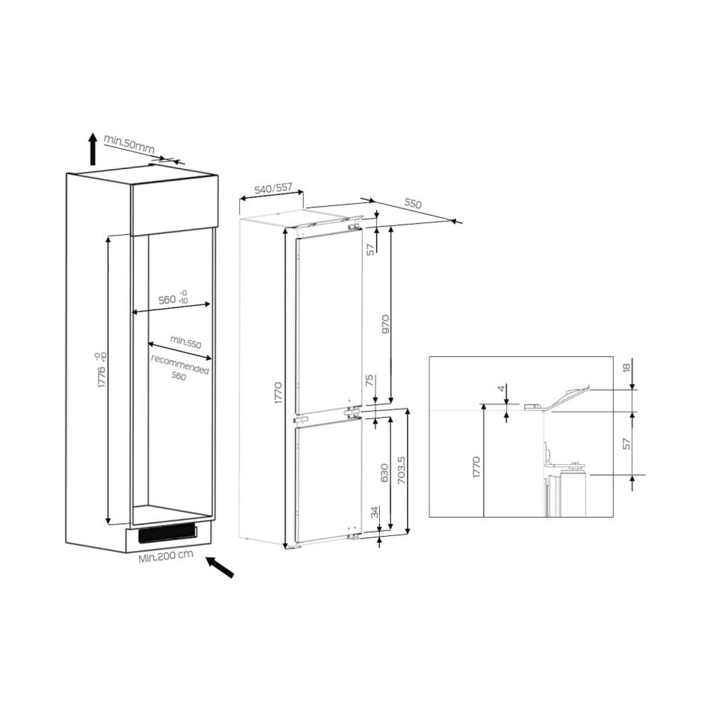 ART66122 frigorifero con congelatore Da incasso 273 L - Foto 4