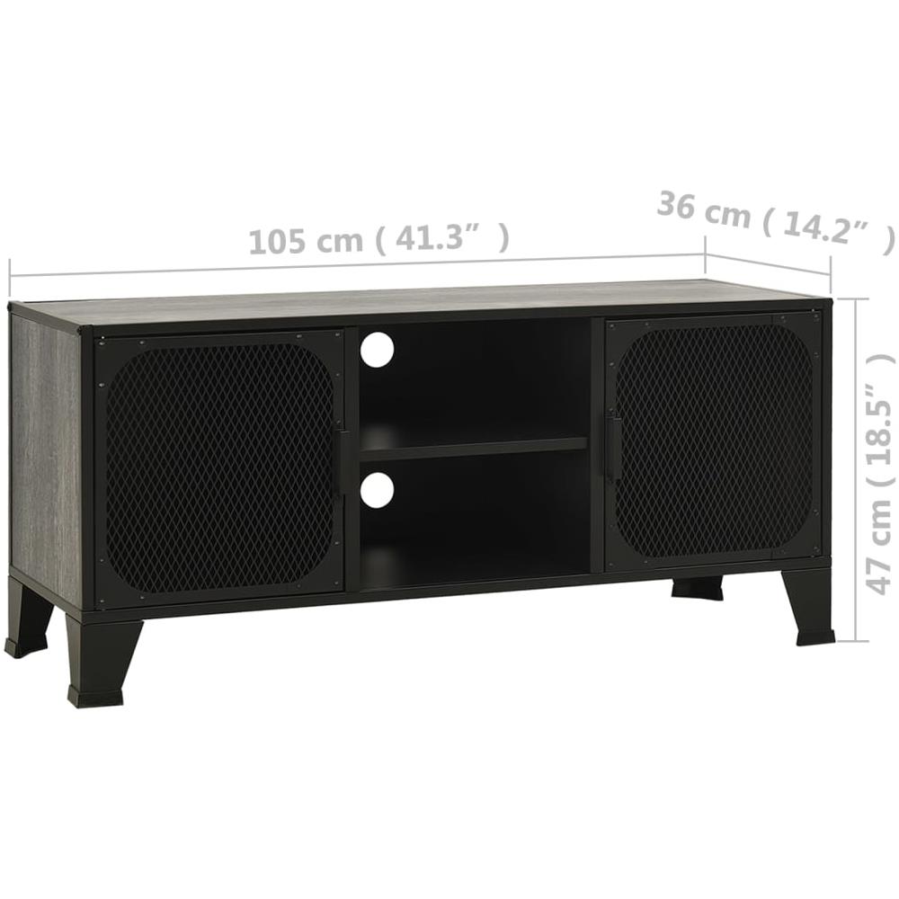 Mobile Porta Tv Grigio 105x36x47 Cm In Metallo E Mdf - Foto 9