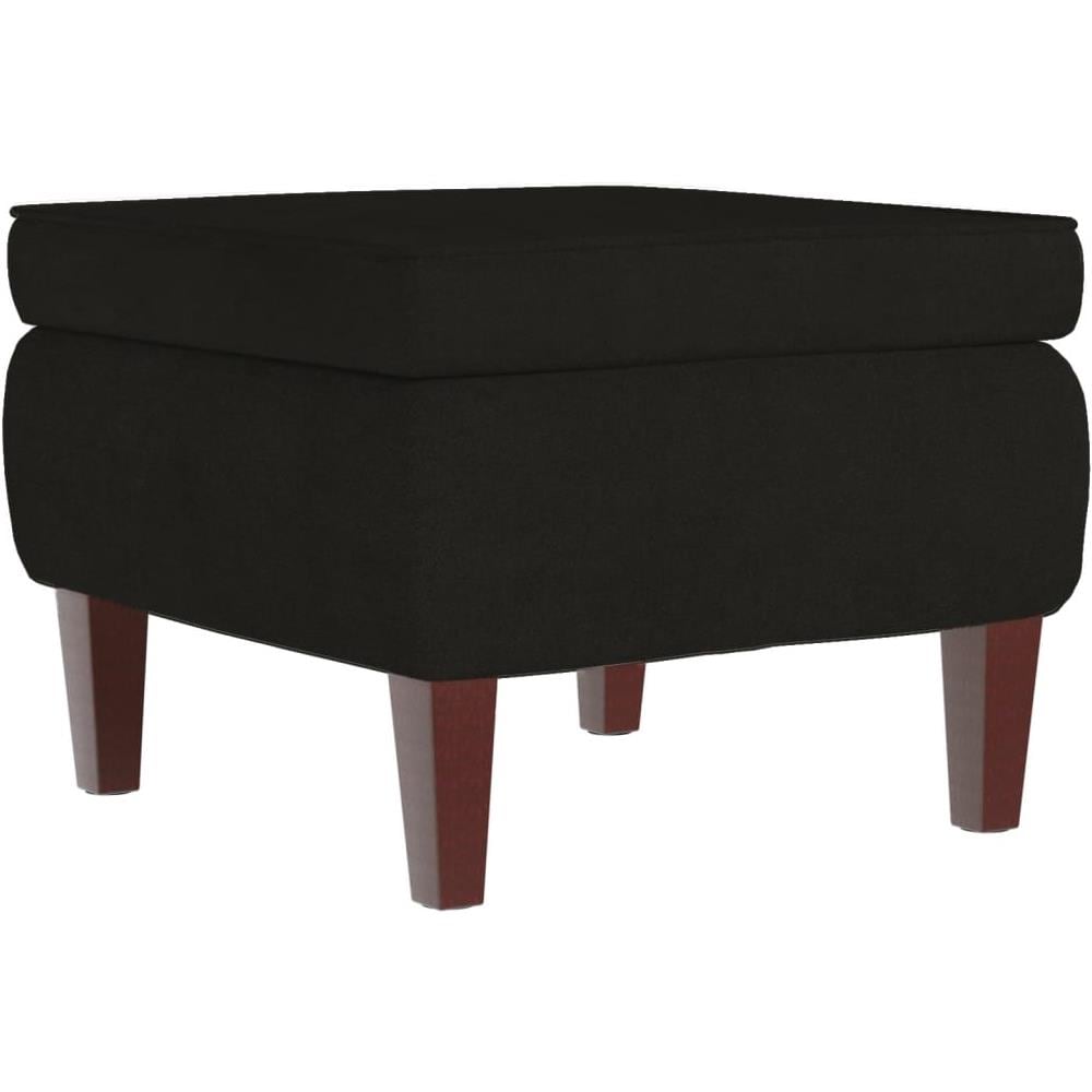 Poggiapiedi con Gambe in Legno Nero in Velluto - Foto 2