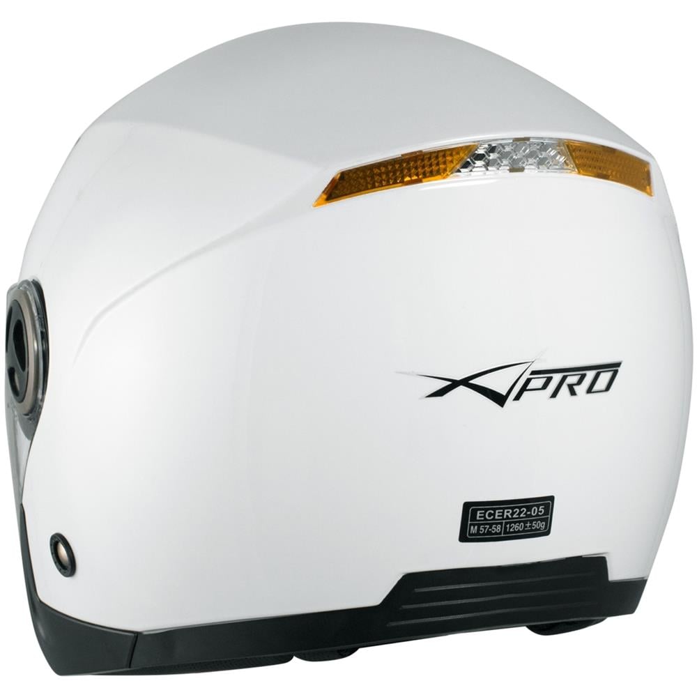 Casco Jet Visiera Lunga Scooter Moto Quad Omologato Ece 22 05 Bianco S - Foto 2