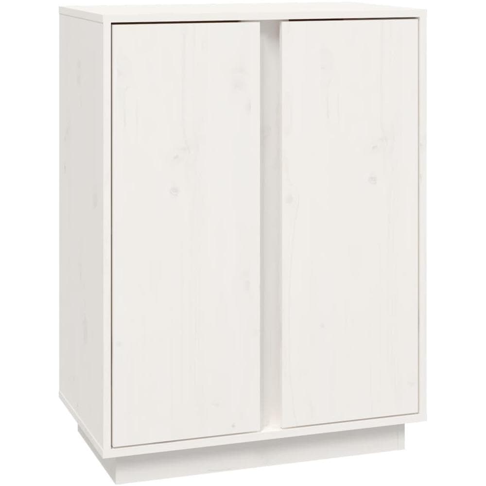 Credenza Bianca 60x35x80 Cm In Legno Massello Di Pino - Foto 2