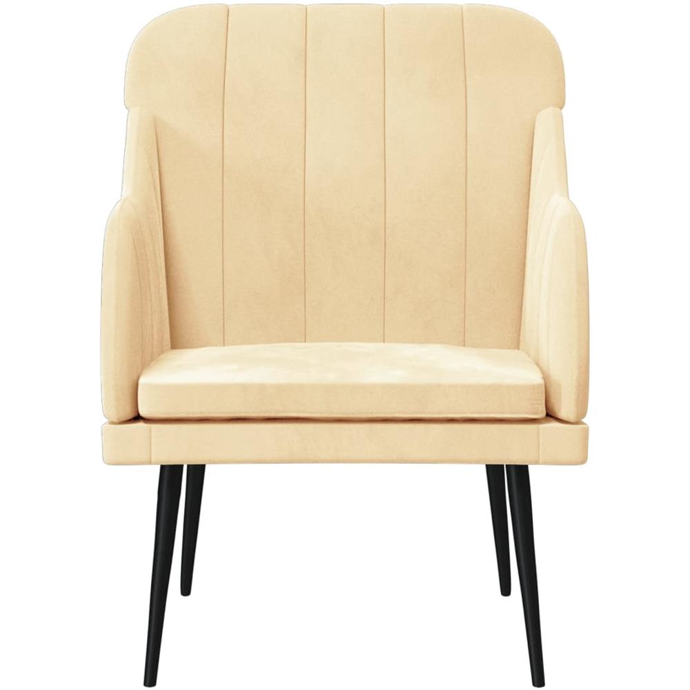 Poltrona Crema 63x76x80 Cm Velluto - Foto 3