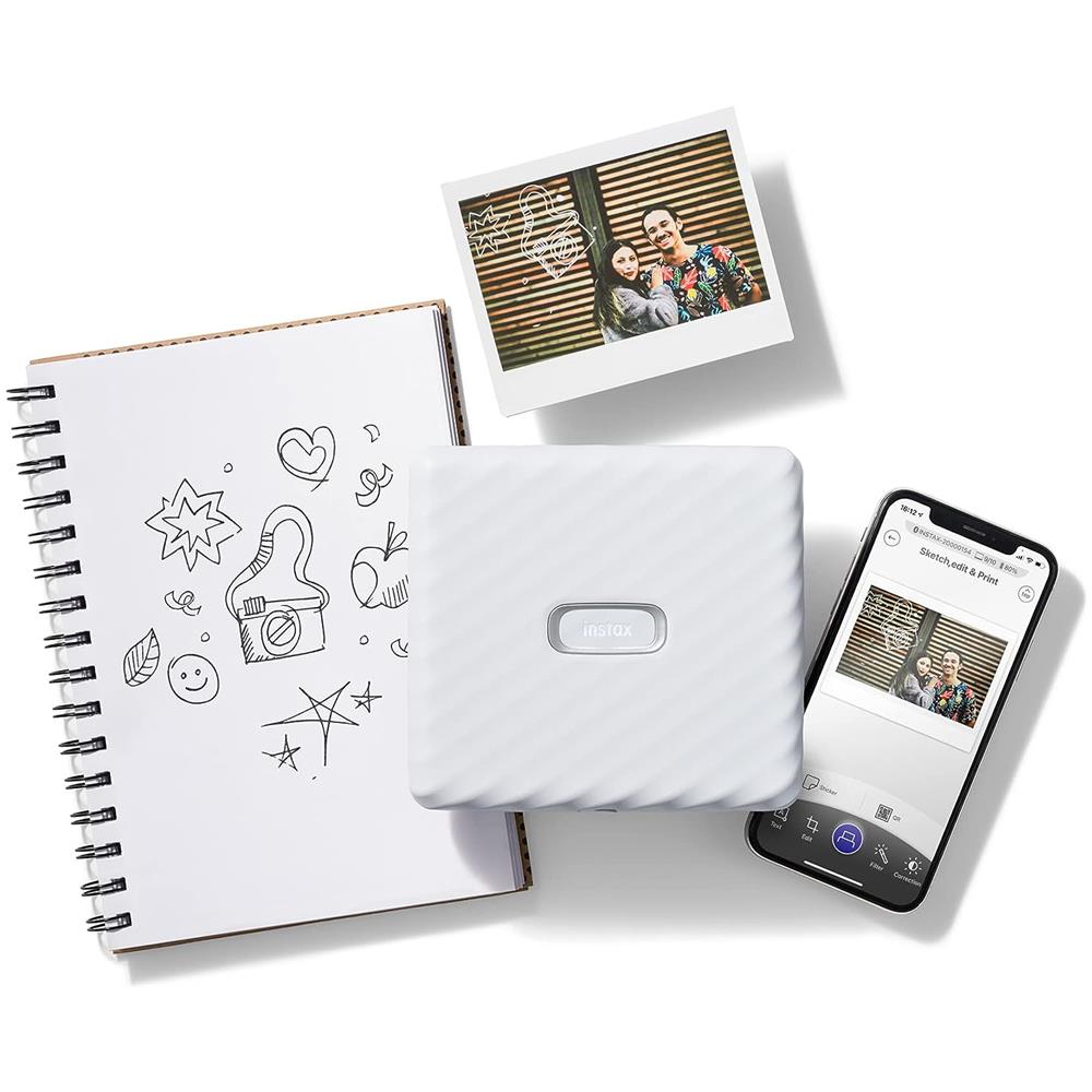 INSTAX Link WIDE Stampante Compatta a Sviluppo Instantaneo per Smartphone App e Personalizzazione delle Foto Dimensioni Stampa 99x62 mm Colore Bianco - Foto 2