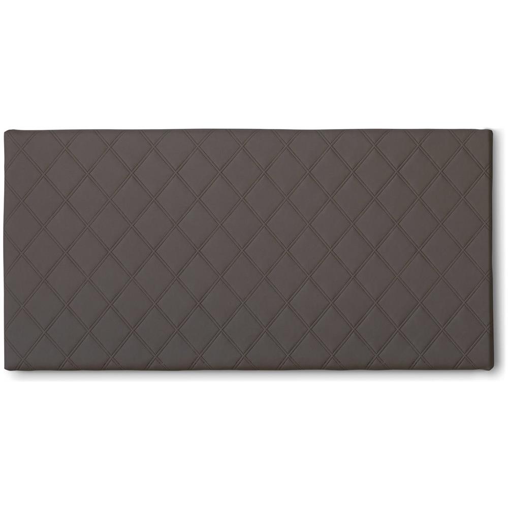 Letto Piazza E Mezza Cleo, Testata In Ecopelle A Muro, 100% Made In Italy, Adatta A Letto Da Una Piazza E Mezza, Cm 130x60, Tortora - Foto 1