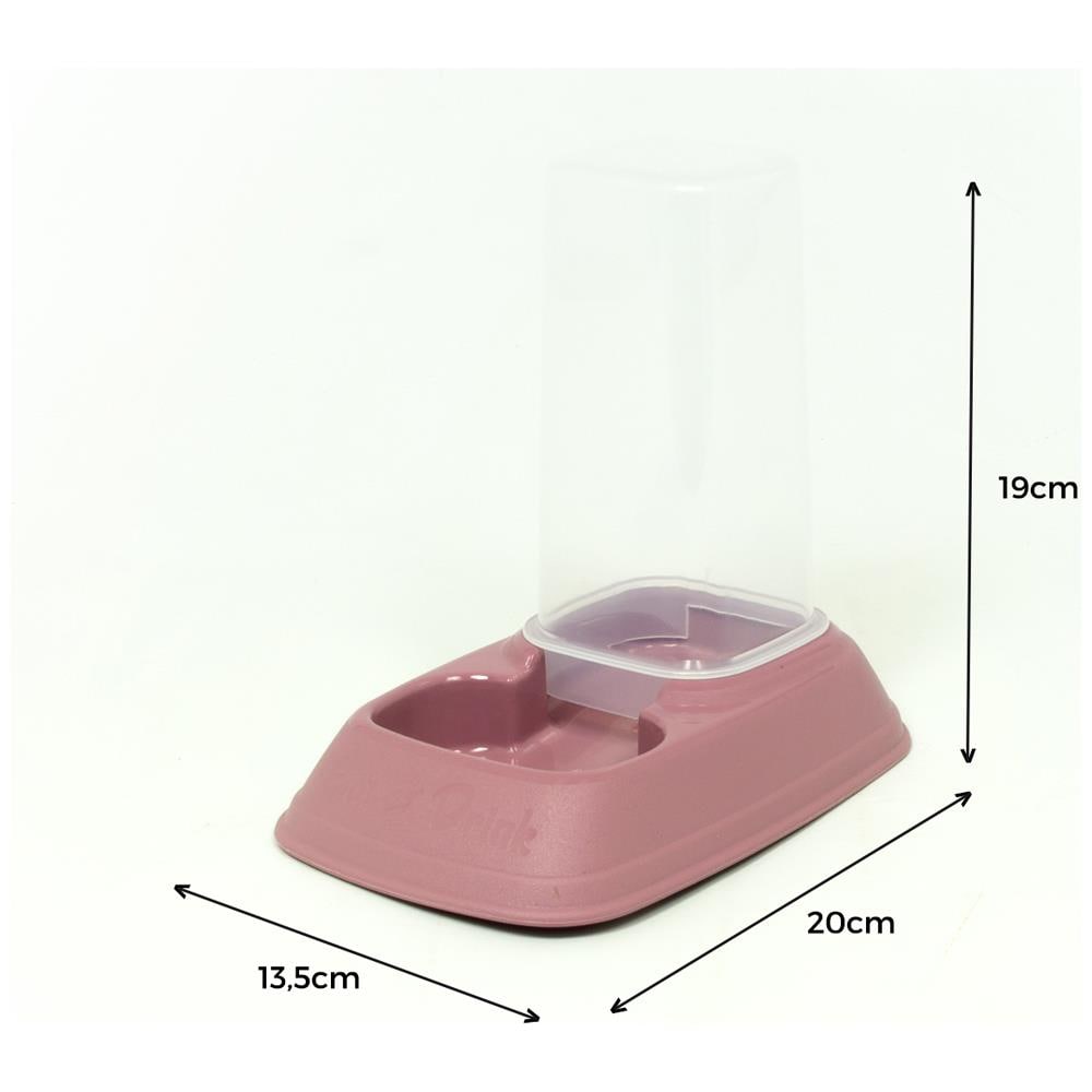Dispenser Cibo Acqua 0,7L Per Animali Modello 700083 Colore Rosa - Foto 4