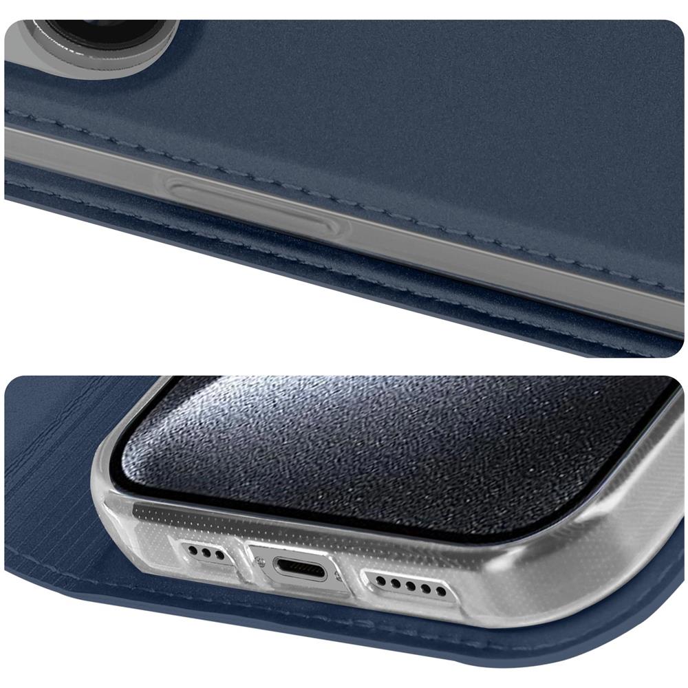Custodia Per Iphone 15 Plus Copertina Portacarte Supporto Video Blu - Foto 5