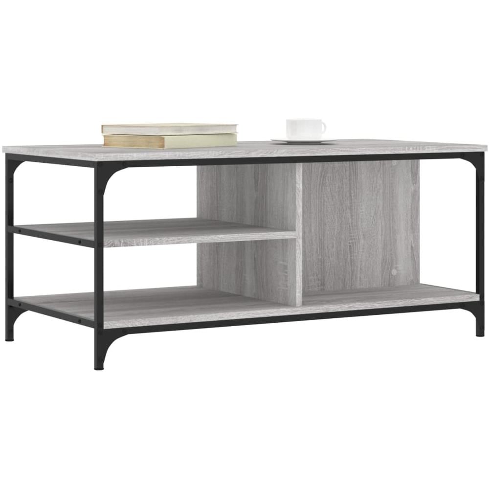 Tavolino Da Salotto Grigio Sonoma 100x50x45cm Legno Multistrato - Foto 3