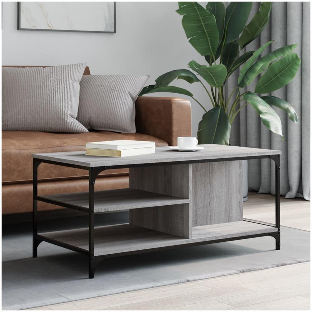 Tavolino Da Salotto Grigio Sonoma 100x50x45cm Legno Multistrato - Foto 1