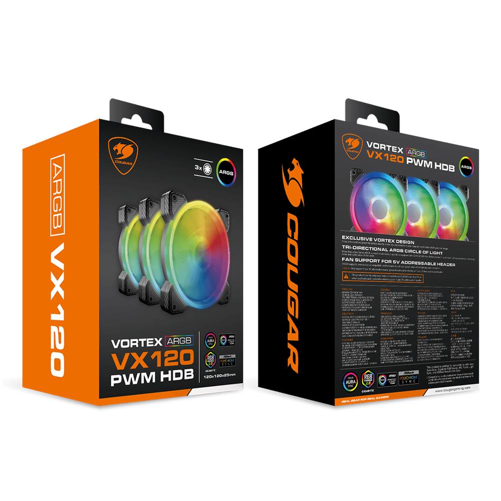 VORTEX ARGB VX120 Kit Case per computer Ventilatore 12 cm Nero 3 pz - Foto 9