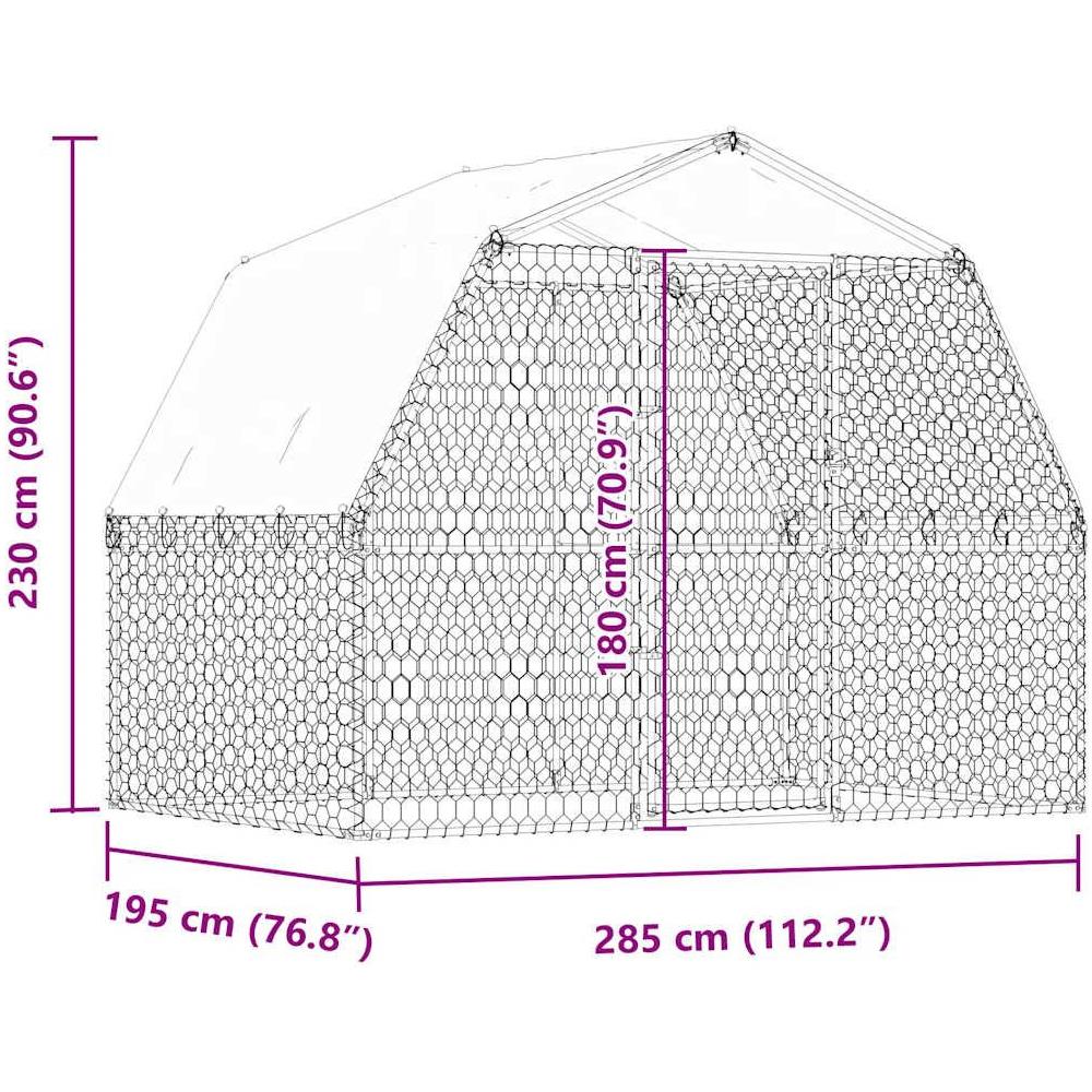 Box per Cani con Tetto e Anta Argento in Acciaio Zincato - Foto 8