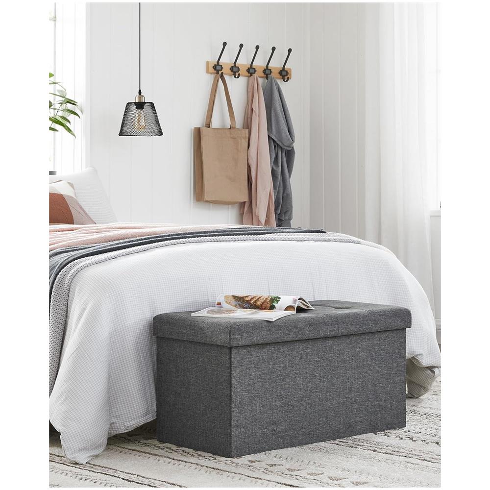 Panca contenitore grigio scuro con seduta pieghevole - Foto 2