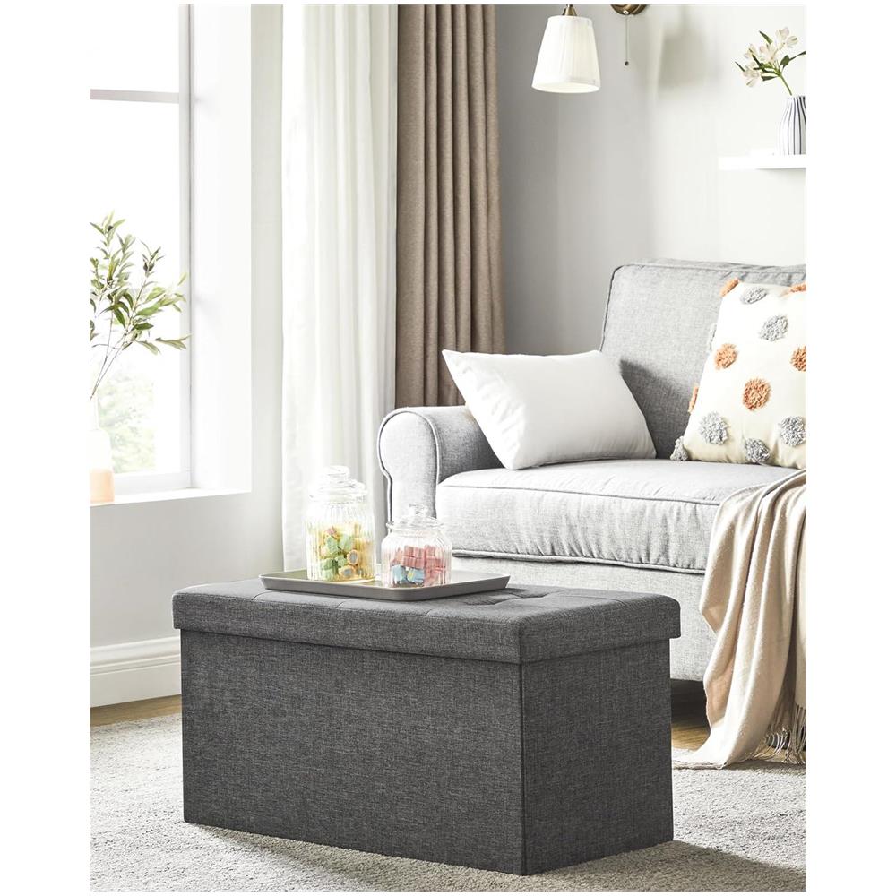 Panca contenitore grigio scuro con seduta pieghevole - Foto 8