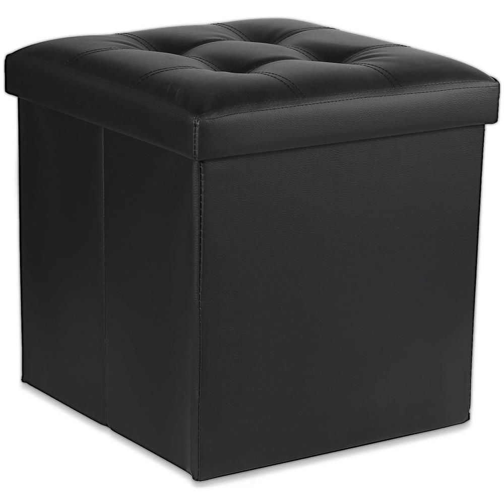 POUF PIEGHEVOLE L Contenitore Nero Ecopelle x8 - Foto 2