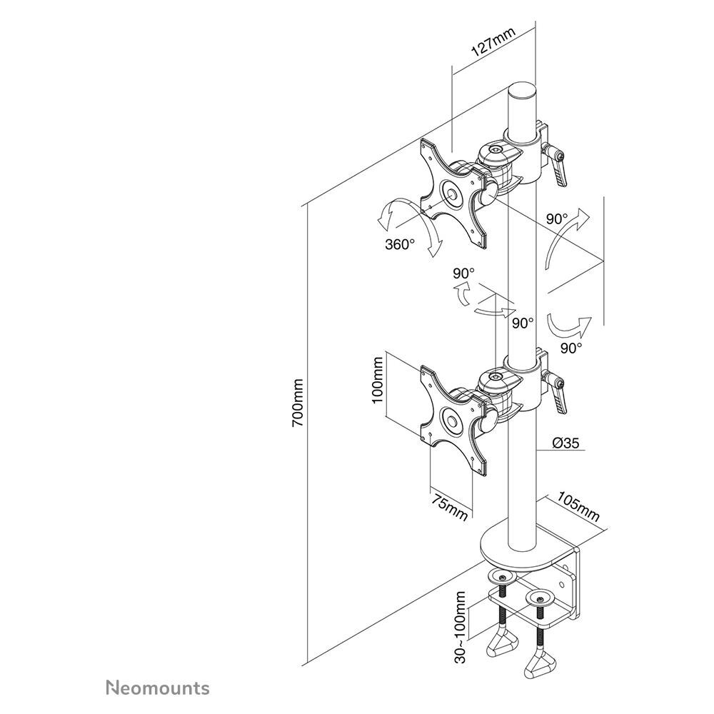 FPMA-D700DV Supporto da Scrivania per Monitor - Foto 6