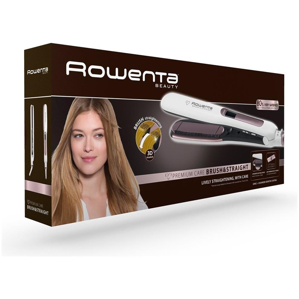 SF7510 Piastra per Capelli Lisci o Ricci 2 in 1 Brush&Straight con Generatore di Ioni Colore Bianco / Rosa - Foto 8