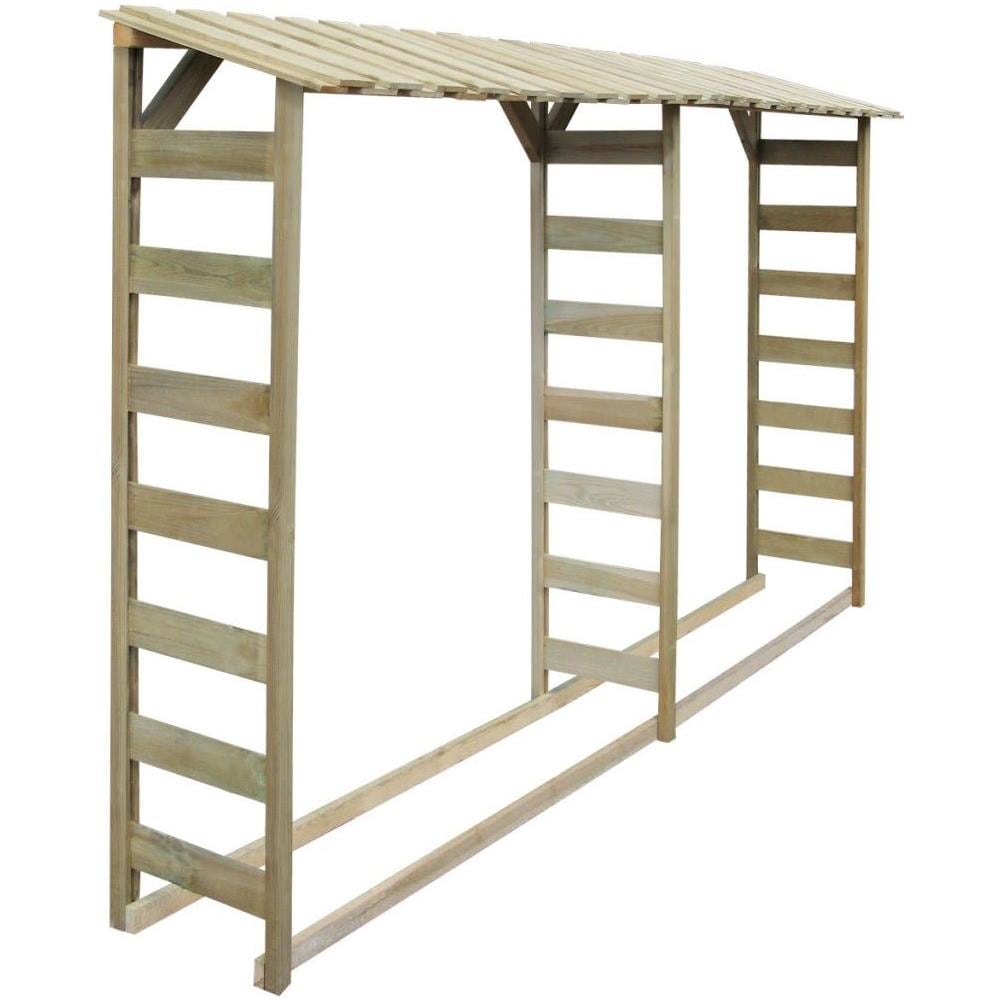 Doppio Capannone Per Legname 300x44x176cm Legno Pino Impregnato - Foto 1